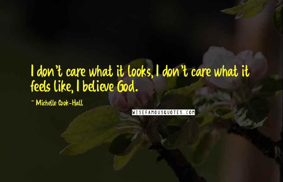 Michelle Cook-Hall Quotes: I don't care what it looks, I don't care what it feels like, I believe God.