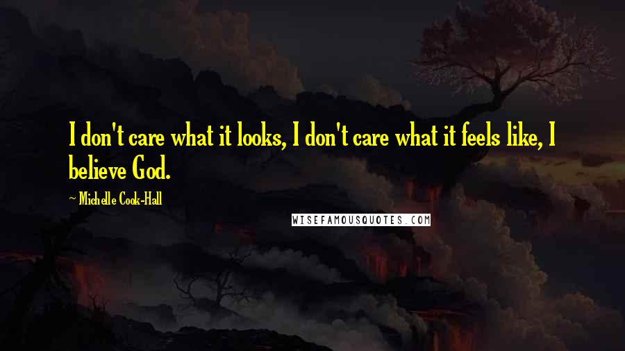 Michelle Cook-Hall Quotes: I don't care what it looks, I don't care what it feels like, I believe God.