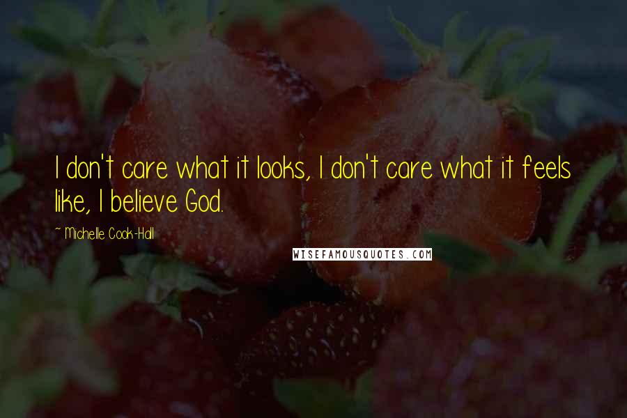 Michelle Cook-Hall Quotes: I don't care what it looks, I don't care what it feels like, I believe God.