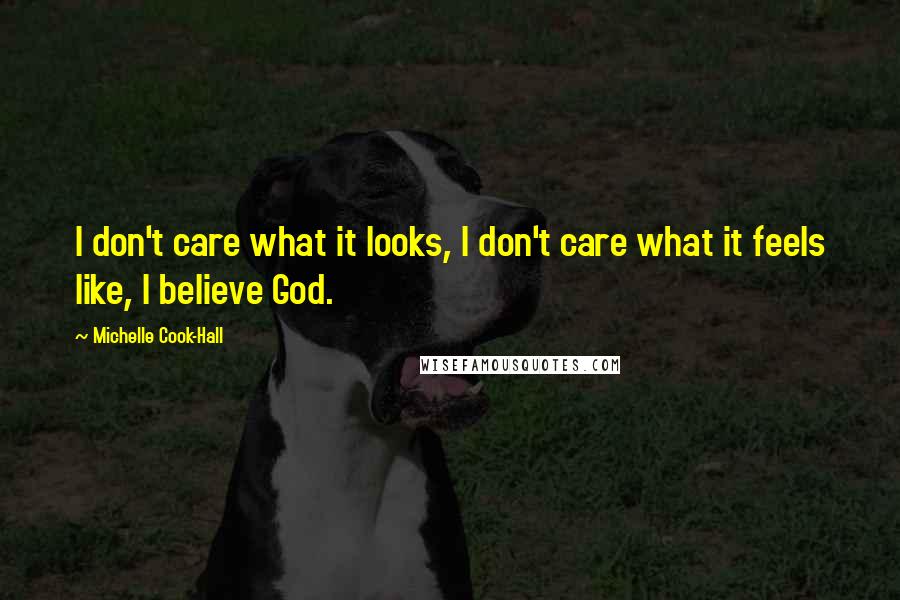 Michelle Cook-Hall Quotes: I don't care what it looks, I don't care what it feels like, I believe God.