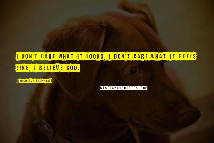 Michelle Cook-Hall Quotes: I don't care what it looks, I don't care what it feels like, I believe God.