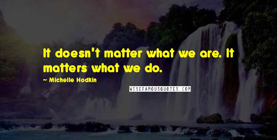 Michelle Hodkin Quotes: It doesn't matter what we are. It matters what we do.