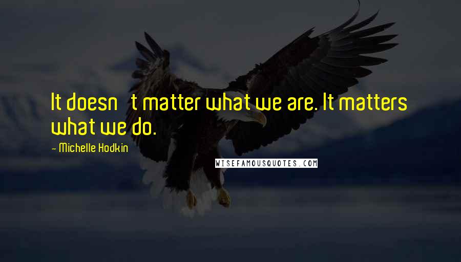 Michelle Hodkin Quotes: It doesn't matter what we are. It matters what we do.