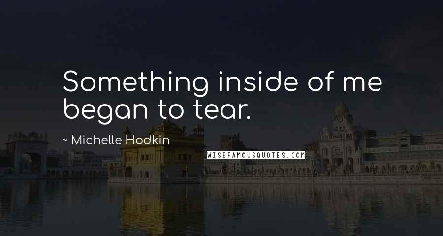 Michelle Hodkin Quotes: Something inside of me began to tear.