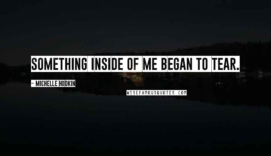 Michelle Hodkin Quotes: Something inside of me began to tear.