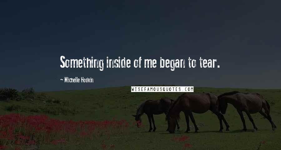 Michelle Hodkin Quotes: Something inside of me began to tear.