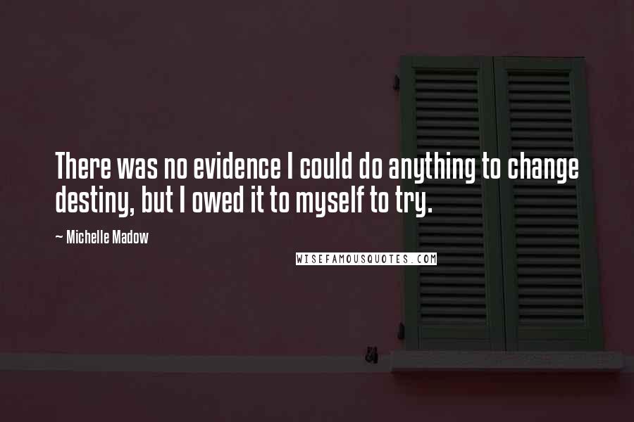 Michelle Madow Quotes: There was no evidence I could do anything to change destiny, but I owed it to myself to try.