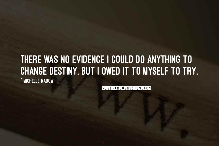 Michelle Madow Quotes: There was no evidence I could do anything to change destiny, but I owed it to myself to try.