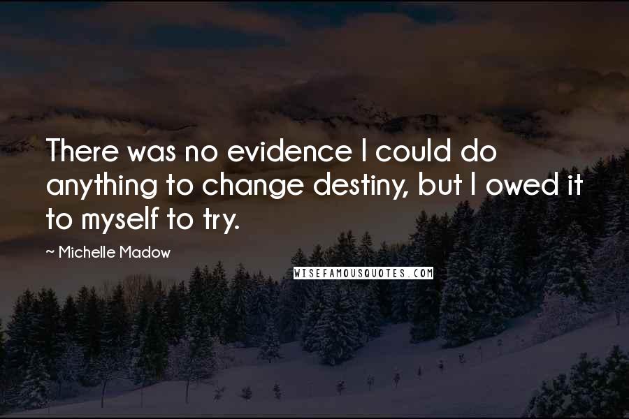 Michelle Madow Quotes: There was no evidence I could do anything to change destiny, but I owed it to myself to try.