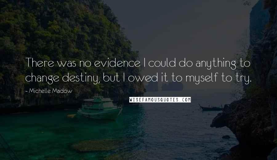 Michelle Madow Quotes: There was no evidence I could do anything to change destiny, but I owed it to myself to try.