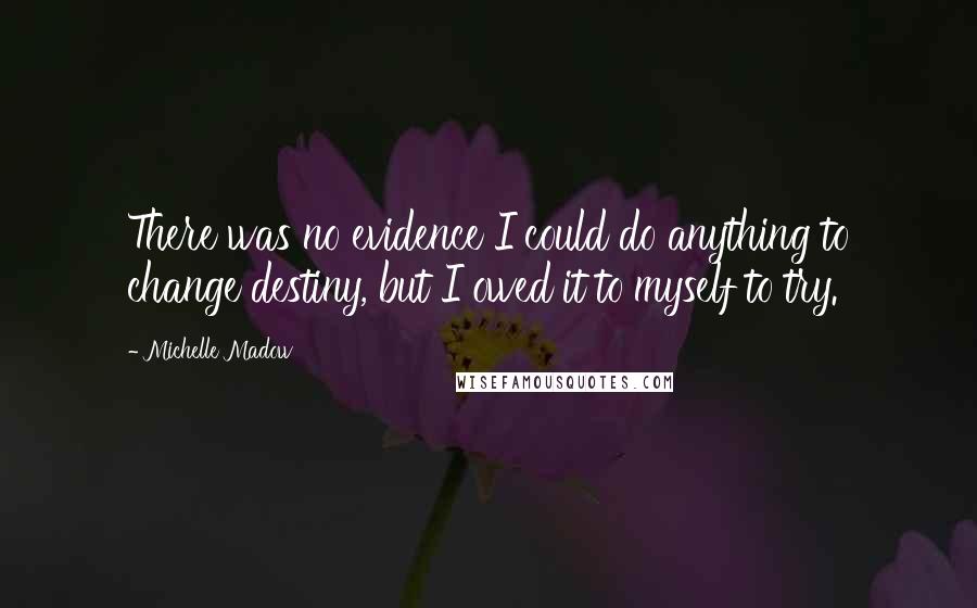 Michelle Madow Quotes: There was no evidence I could do anything to change destiny, but I owed it to myself to try.