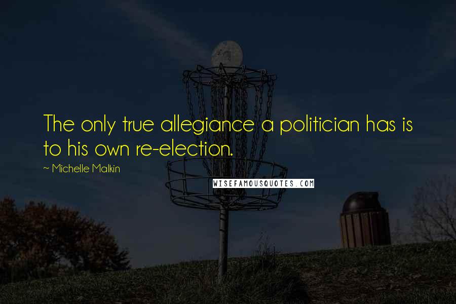 Michelle Malkin Quotes: The only true allegiance a politician has is to his own re-election.