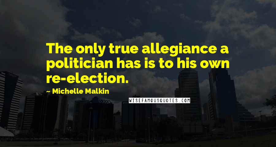 Michelle Malkin Quotes: The only true allegiance a politician has is to his own re-election.