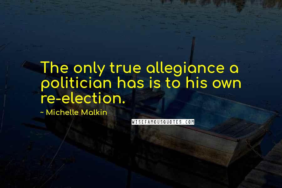 Michelle Malkin Quotes: The only true allegiance a politician has is to his own re-election.