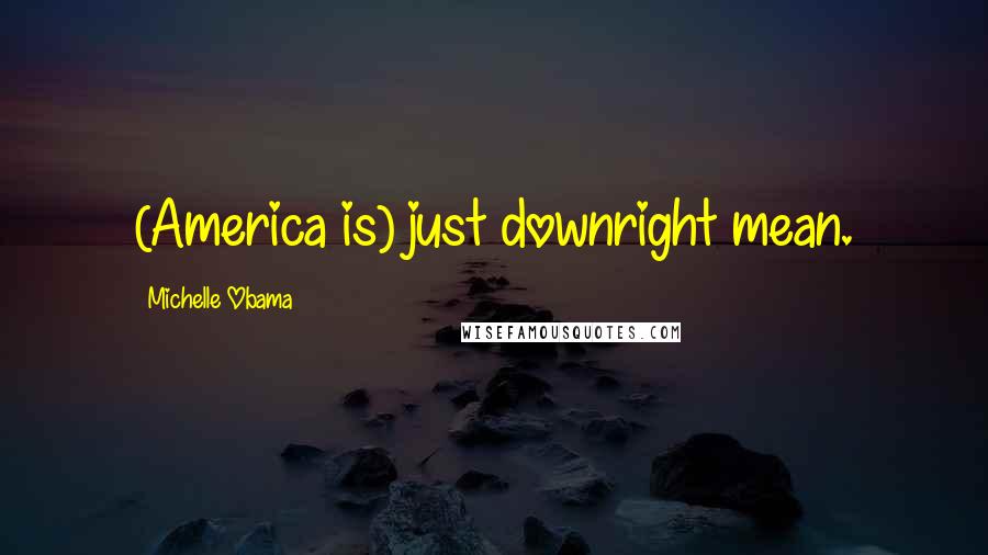 Michelle Obama Quotes: (America is) just downright mean.