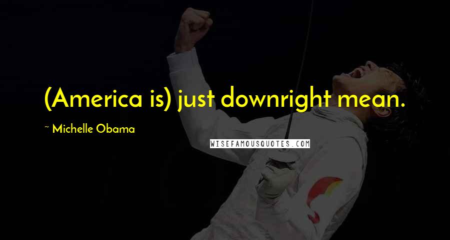 Michelle Obama Quotes: (America is) just downright mean.