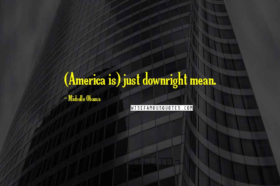 Michelle Obama Quotes: (America is) just downright mean.