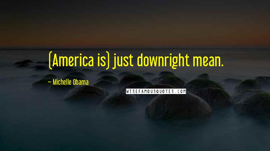 Michelle Obama Quotes: (America is) just downright mean.