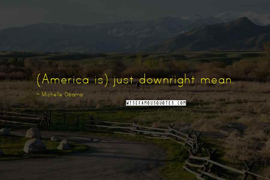 Michelle Obama Quotes: (America is) just downright mean.