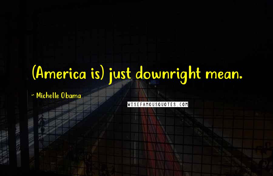 Michelle Obama Quotes: (America is) just downright mean.