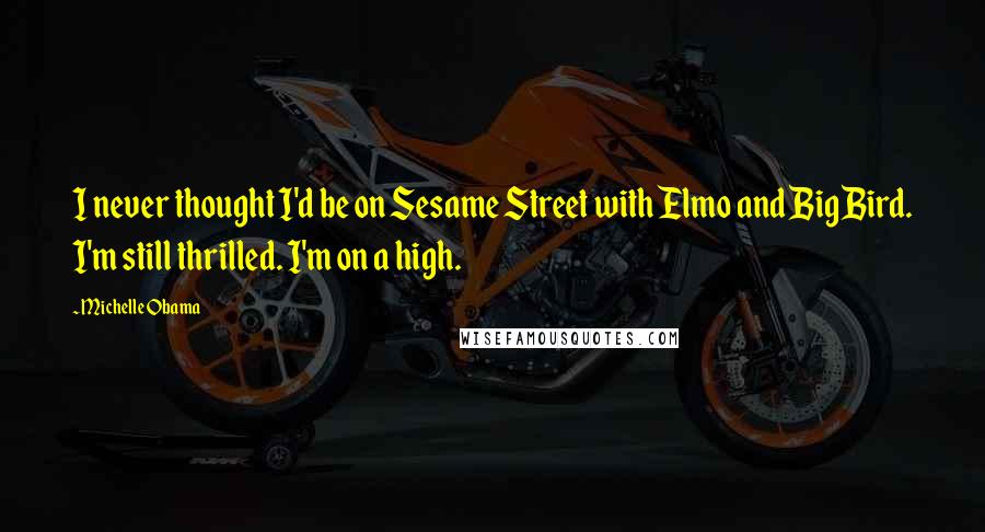 Michelle Obama Quotes: I never thought I'd be on Sesame Street with Elmo and Big Bird. I'm still thrilled. I'm on a high.