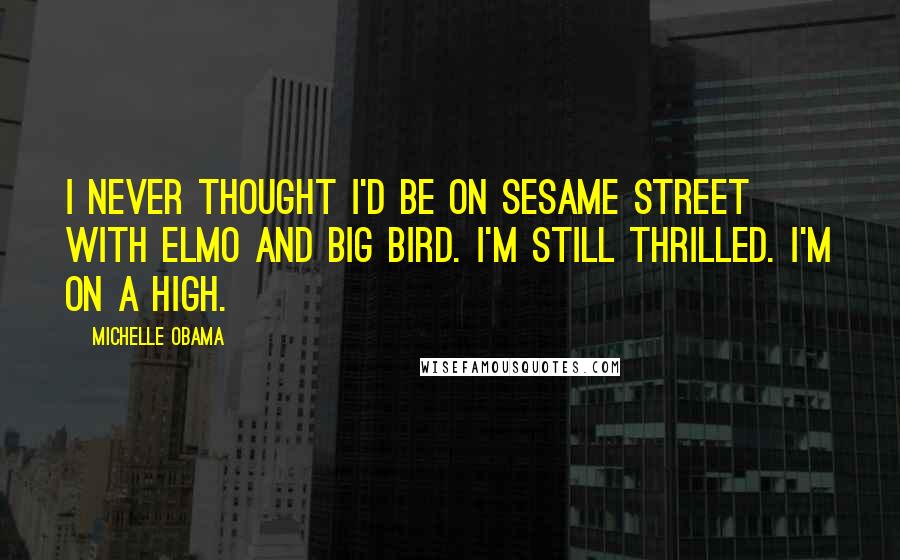 Michelle Obama Quotes: I never thought I'd be on Sesame Street with Elmo and Big Bird. I'm still thrilled. I'm on a high.