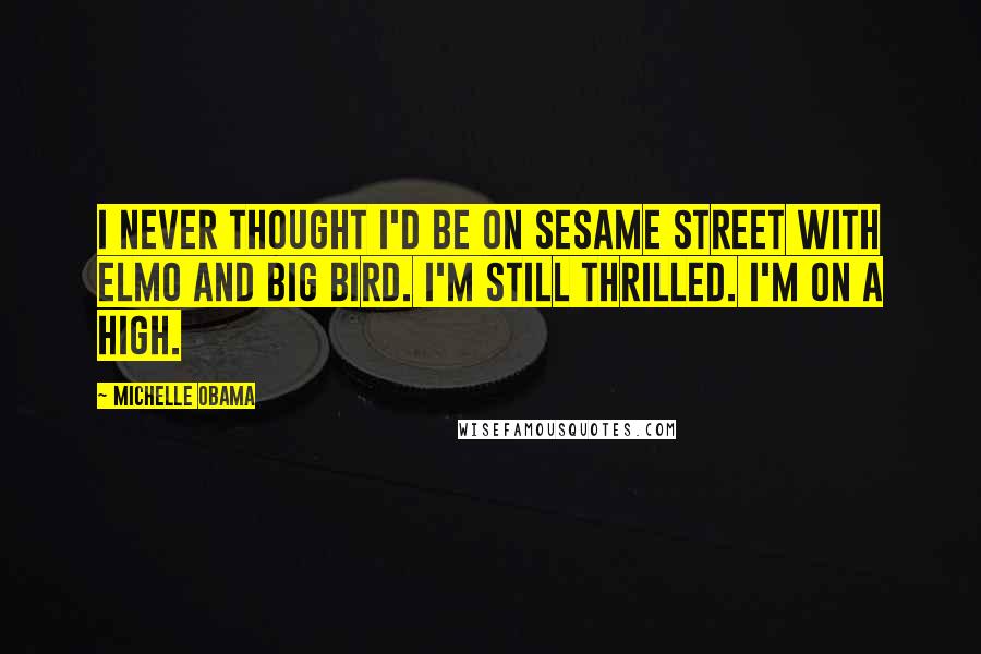 Michelle Obama Quotes: I never thought I'd be on Sesame Street with Elmo and Big Bird. I'm still thrilled. I'm on a high.