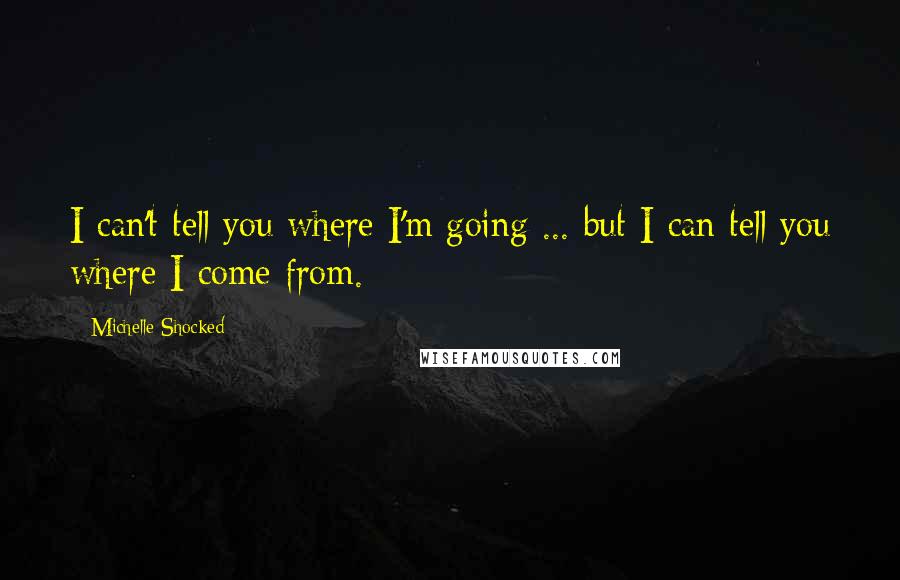 Michelle Shocked Quotes: I can't tell you where I'm going ... but I can tell you where I come from.