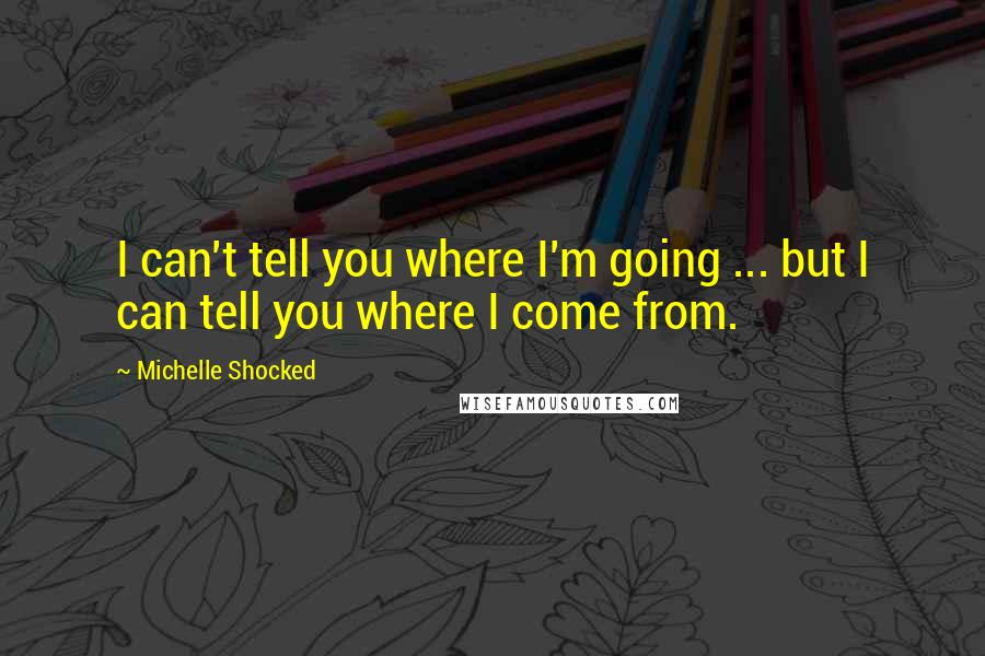 Michelle Shocked Quotes: I can't tell you where I'm going ... but I can tell you where I come from.