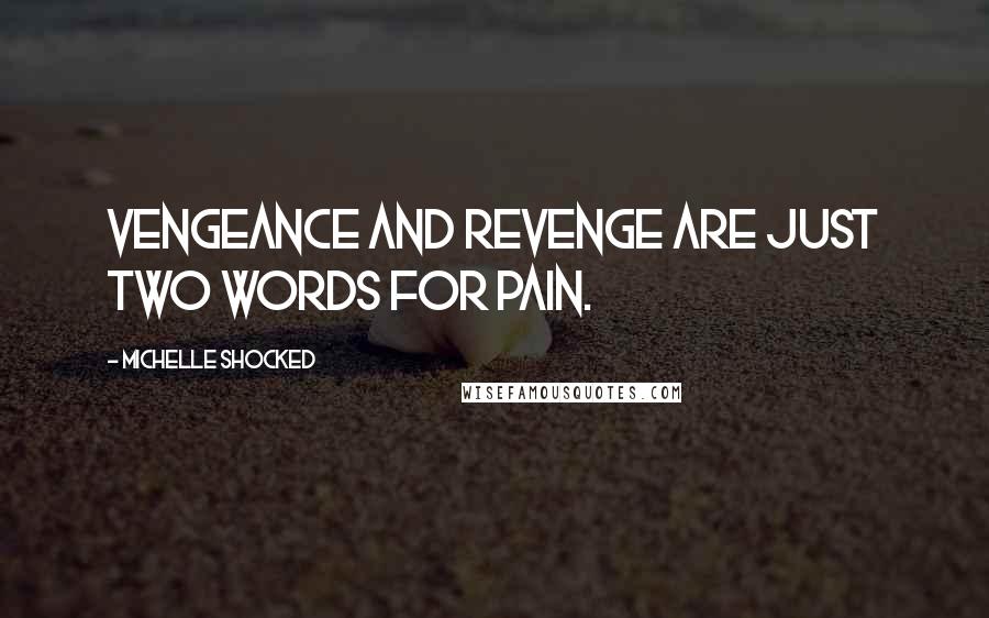 Michelle Shocked Quotes: Vengeance and revenge are just two words for pain.