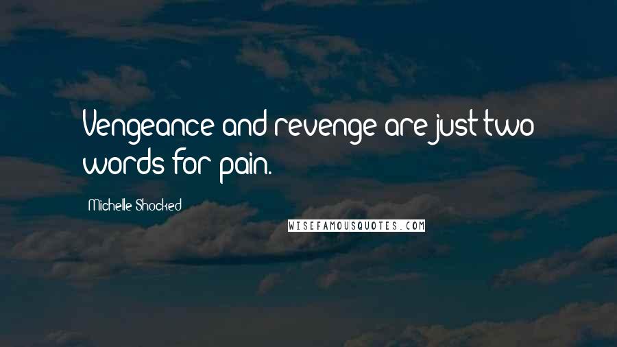 Michelle Shocked Quotes: Vengeance and revenge are just two words for pain.