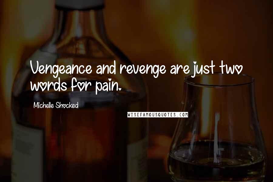 Michelle Shocked Quotes: Vengeance and revenge are just two words for pain.