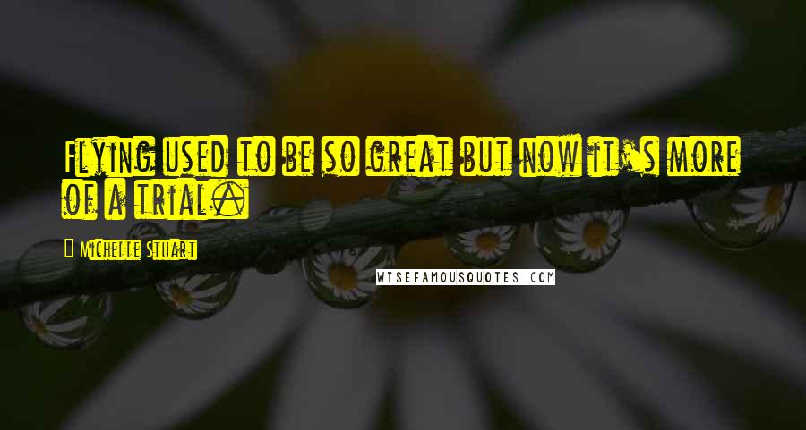 Michelle Stuart Quotes: Flying used to be so great but now it's more of a trial.