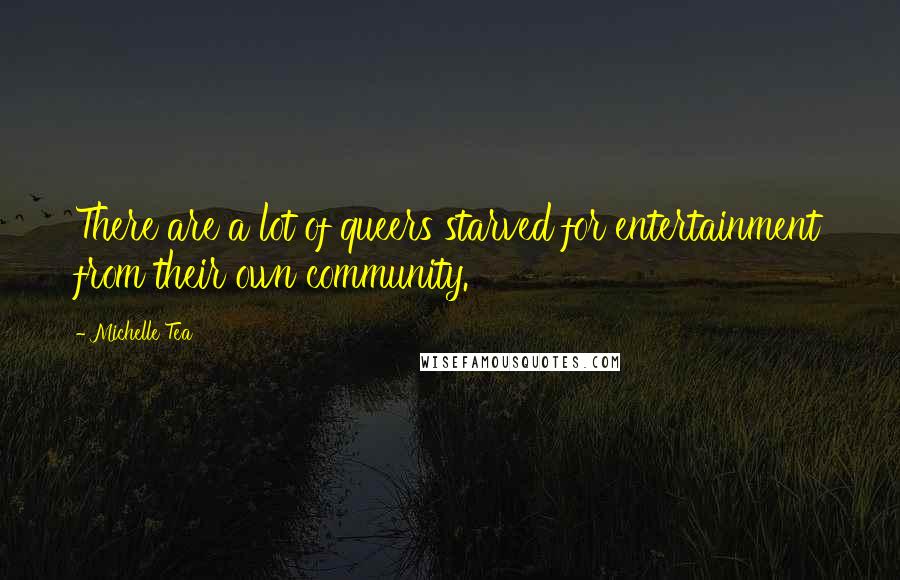 Michelle Tea Quotes: There are a lot of queers starved for entertainment from their own community.