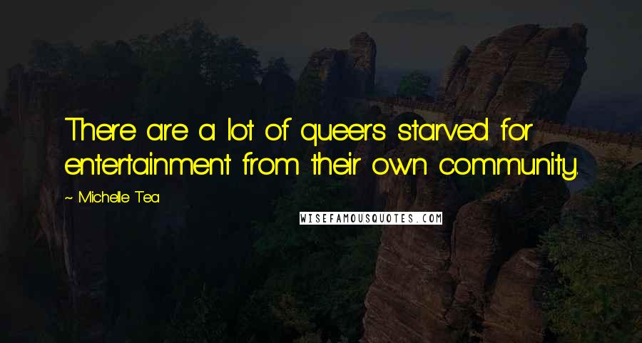 Michelle Tea Quotes: There are a lot of queers starved for entertainment from their own community.