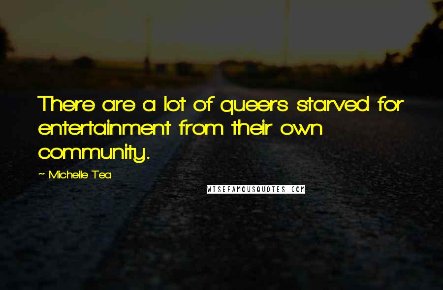 Michelle Tea Quotes: There are a lot of queers starved for entertainment from their own community.