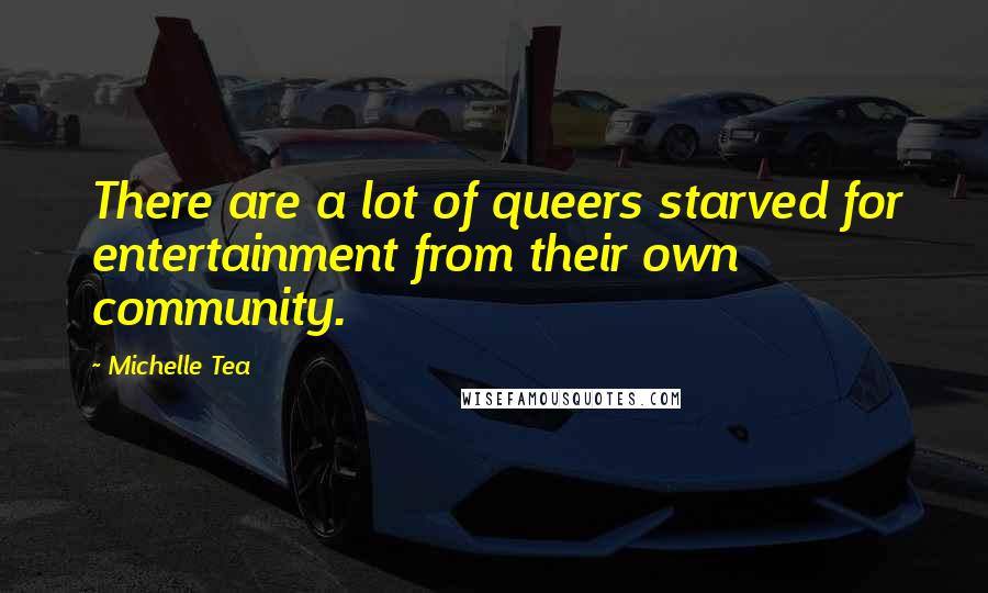 Michelle Tea Quotes: There are a lot of queers starved for entertainment from their own community.