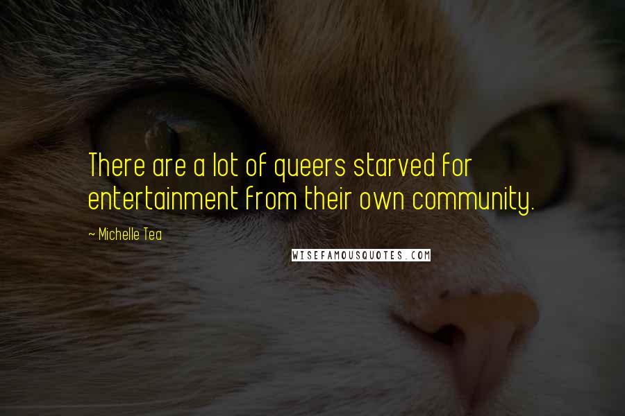 Michelle Tea Quotes: There are a lot of queers starved for entertainment from their own community.