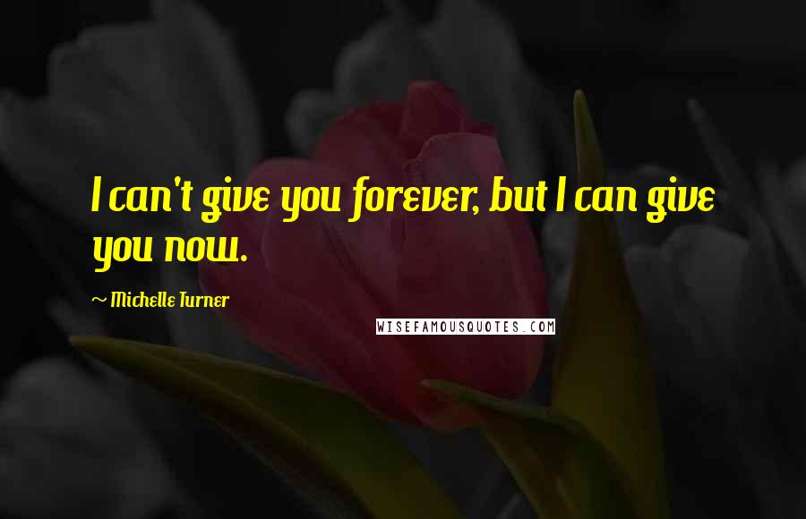 Michelle Turner Quotes: I can't give you forever, but I can give you now.