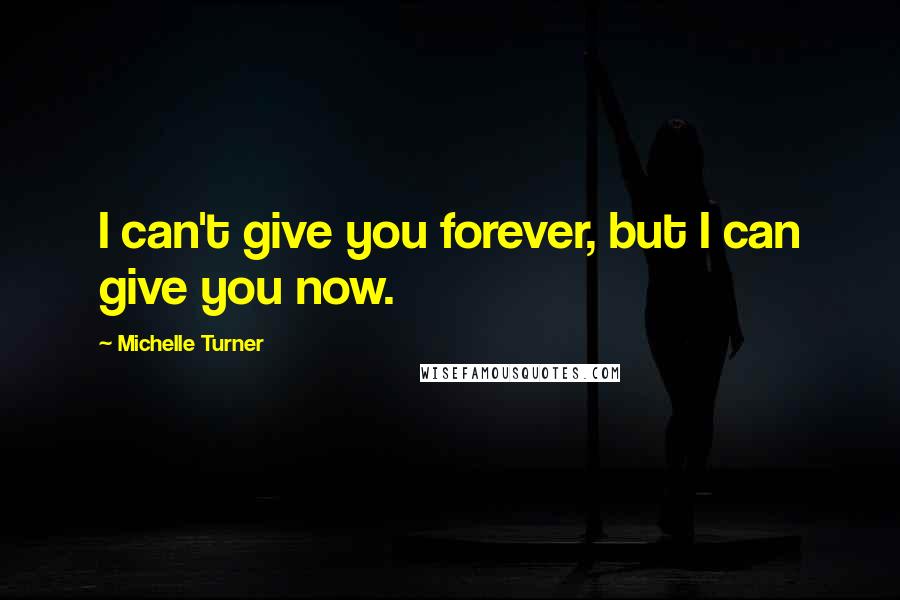 Michelle Turner Quotes: I can't give you forever, but I can give you now.