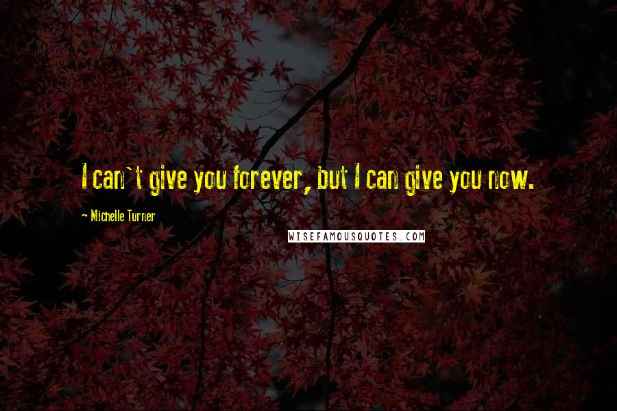 Michelle Turner Quotes: I can't give you forever, but I can give you now.