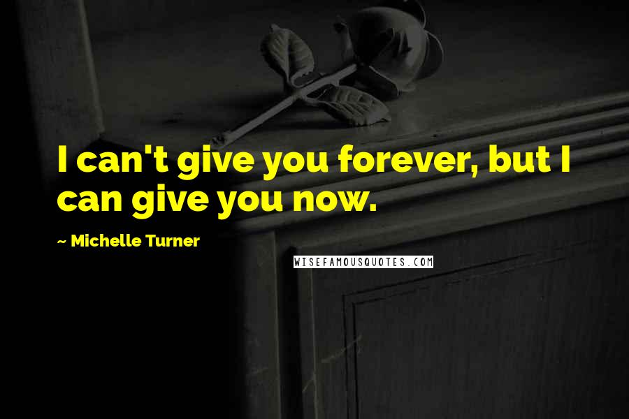 Michelle Turner Quotes: I can't give you forever, but I can give you now.