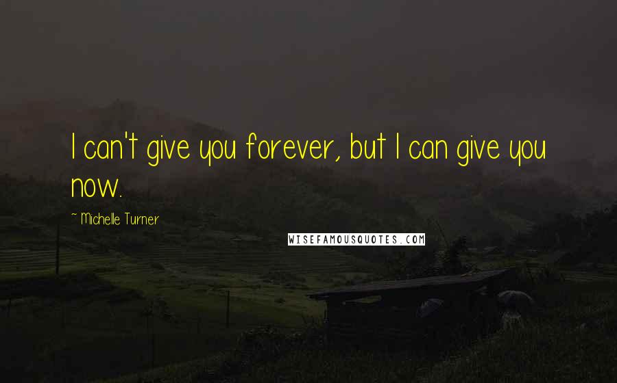 Michelle Turner Quotes: I can't give you forever, but I can give you now.