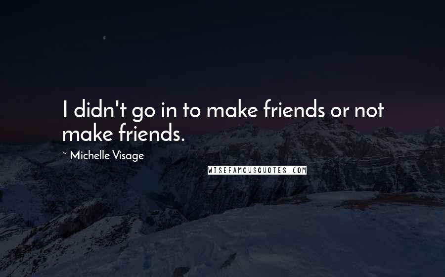 Michelle Visage Quotes: I didn't go in to make friends or not make friends.