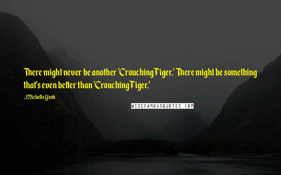 Michelle Yeoh Quotes: There might never be another 'Crouching Tiger.' There might be something that's even better than 'Crouching Tiger.'