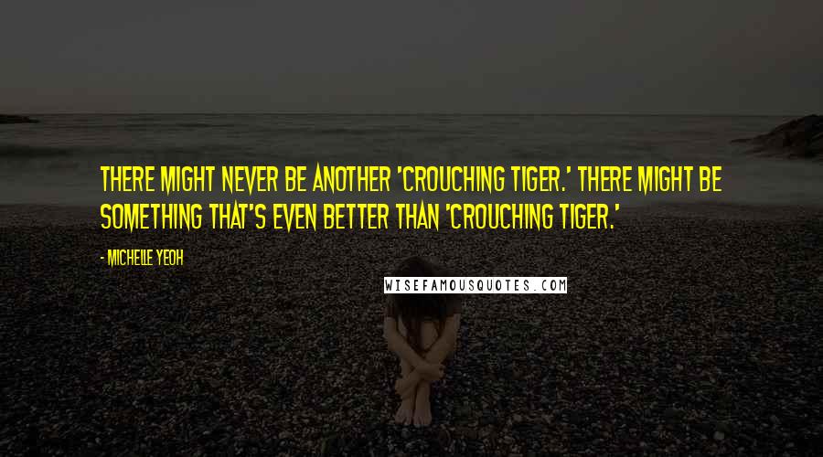 Michelle Yeoh Quotes: There might never be another 'Crouching Tiger.' There might be something that's even better than 'Crouching Tiger.'