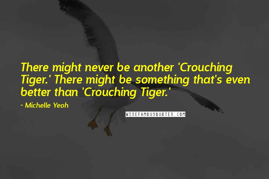 Michelle Yeoh Quotes: There might never be another 'Crouching Tiger.' There might be something that's even better than 'Crouching Tiger.'