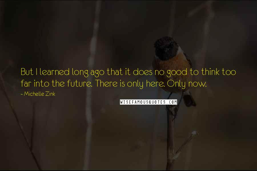 Michelle Zink Quotes: But I learned long ago that it does no good to think too far into the future. There is only here. Only now.