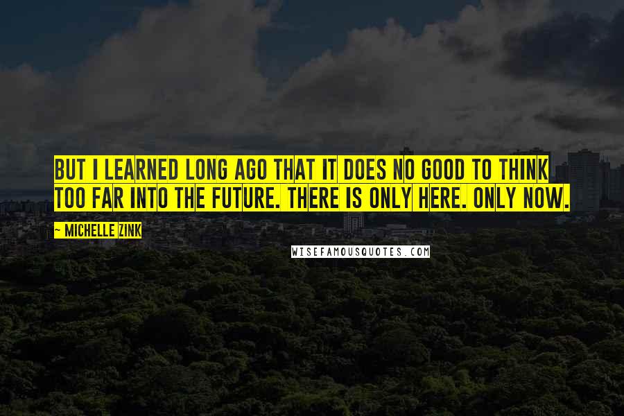 Michelle Zink Quotes: But I learned long ago that it does no good to think too far into the future. There is only here. Only now.