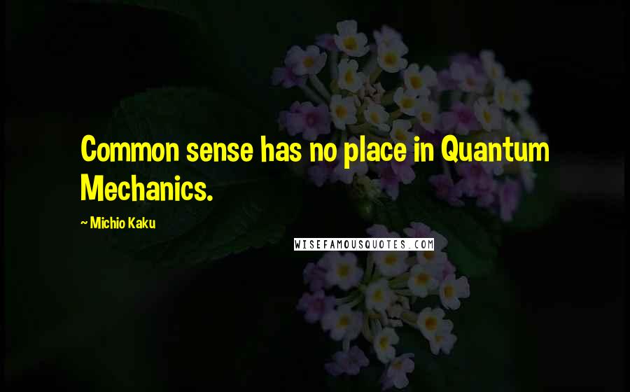 Michio Kaku Quotes: Common sense has no place in Quantum Mechanics.